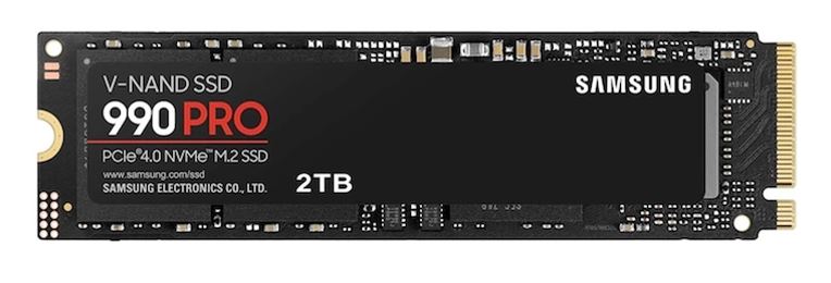 Samsung 990 Pro 2TB Gen4 NVMe SSD 7450MB/s 6900MB/s R/W 1550K/1200K IOPS 600TBW 1.5M Hrs MTBF for PS5 5yrs Wty heatsink