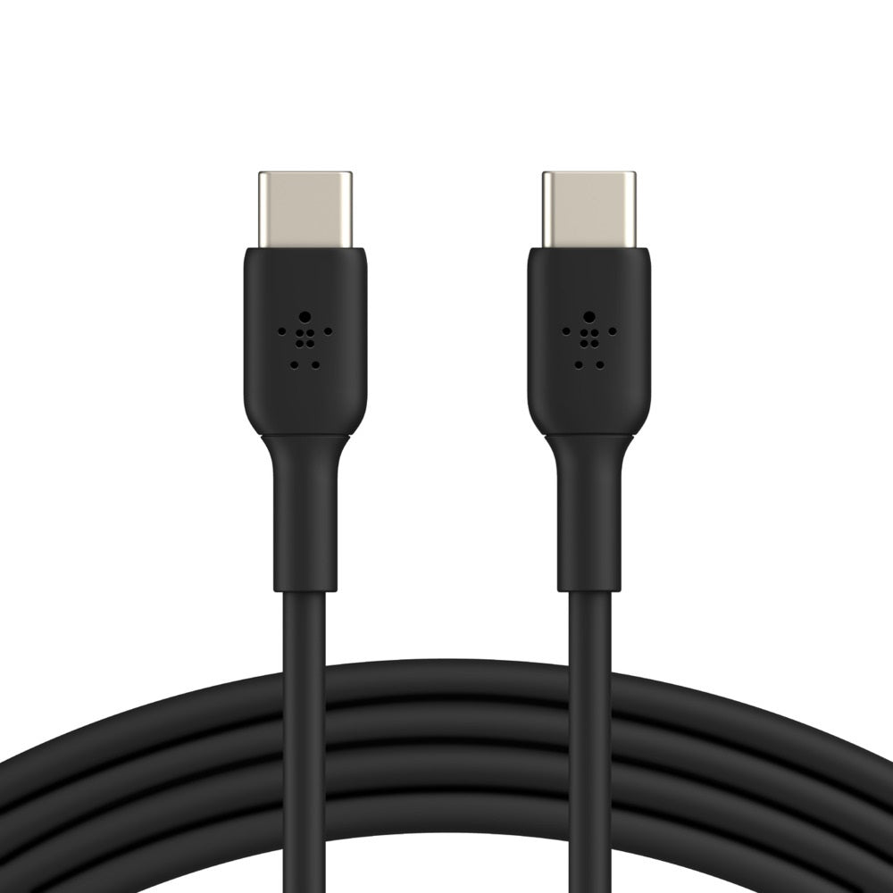 Belkin BoostCharge USB-C to USB-C Cable (2m/6.6ft) - Black (CAB003bt2MBK),60W,480Mbps,8K+ bend,Samsung Galaxy,iPad,MacBook,Google,OPPO,Nokia,2YR