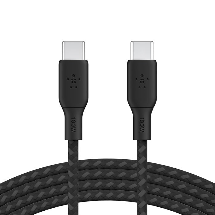 Belkin BoostCharge USB-C to USB-C Cable 3M - Black (CAB014bt3MBK), 100W, 480Mbps,30K bend, Samsung Galaxy,iPad,MacBook,Google,OPPO,Nokia,2YR