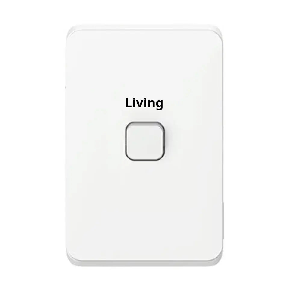 Clipsal Iconic Vivid White Engraved Switch Plate