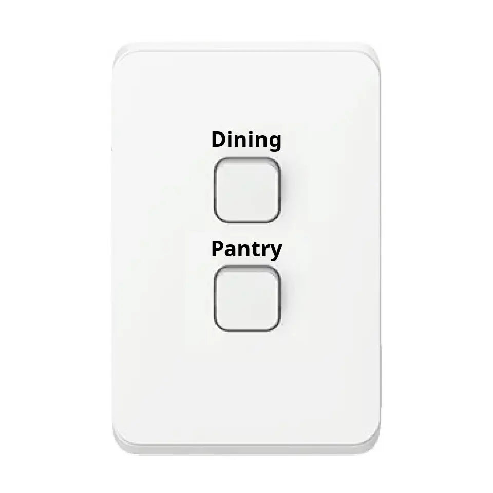 Clipsal Iconic Vivid White Engraved Switch Plate