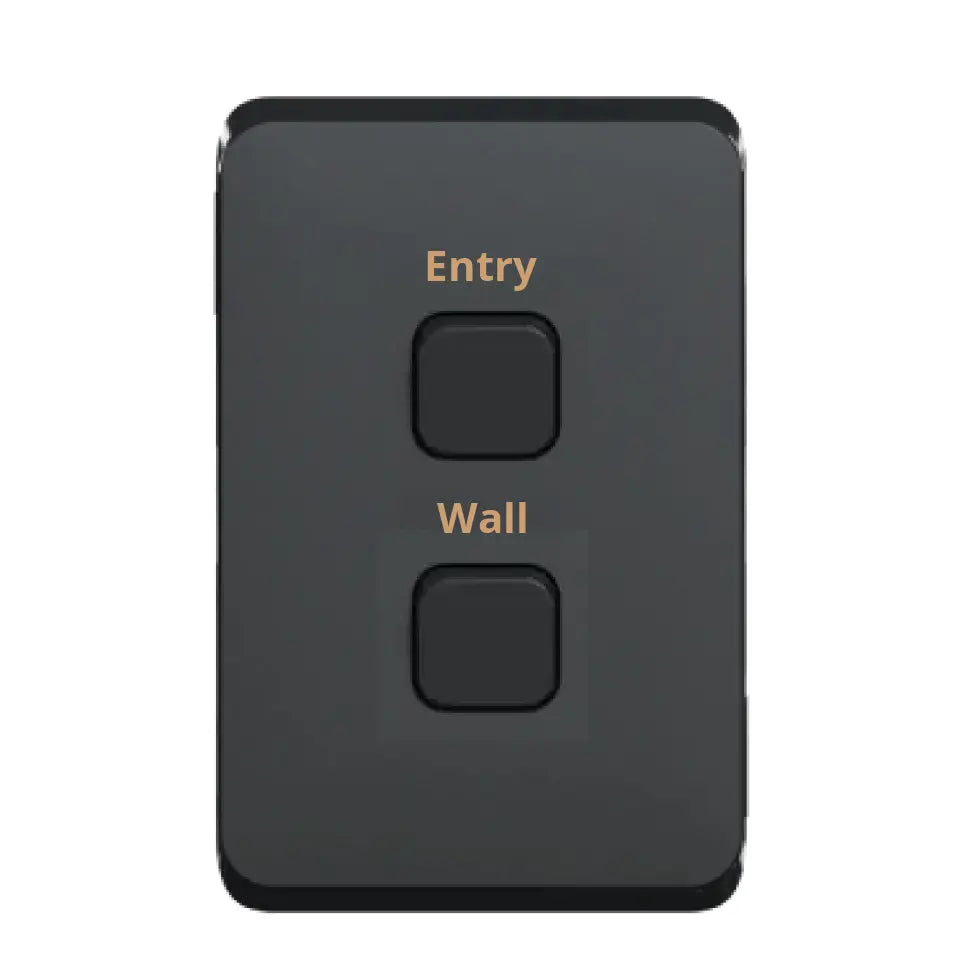 Clipsal Iconic Anthracite Engraved Switch Plate