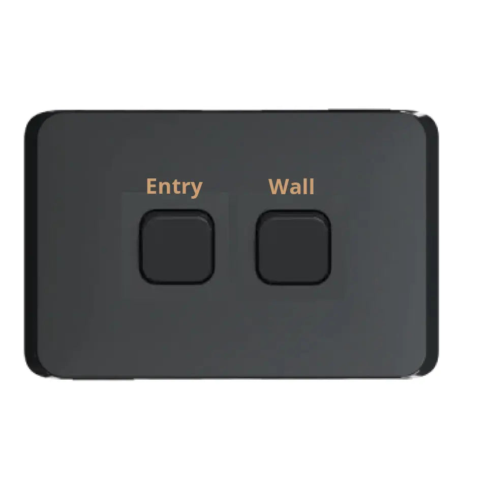 Clipsal Iconic Anthracite Engraved Switch Plate Horizontal
