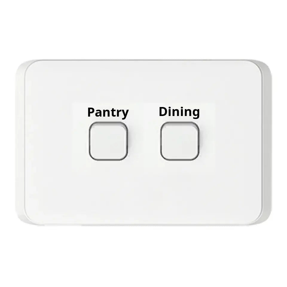 Clipsal Iconic Vivid White Engraved Switch Plate Horizontal