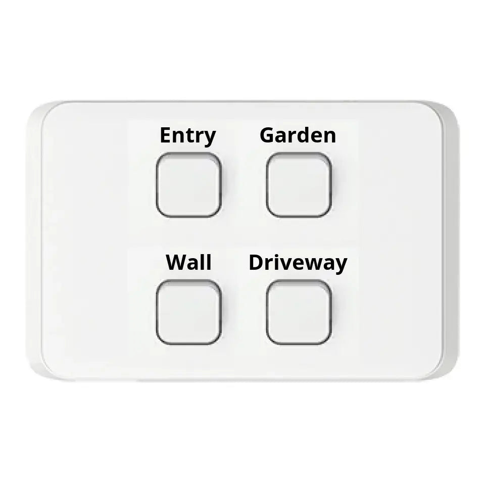 Clipsal Iconic Vivid White Engraved Switch Plate Horizontal
