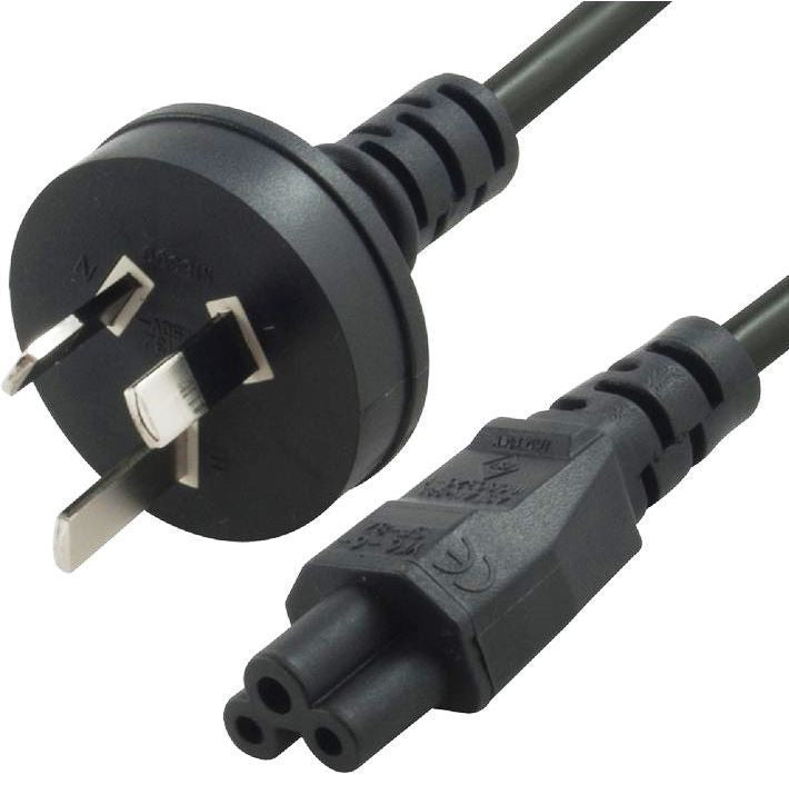 8ware AU Power Lead Cord Cable 1m 3-Pin AU to ICE 320-C5 Cloverleaf Plug Mickey Type Black Male to Female 240V 7.5A 3 core Notebook/Laptop AC Adapter