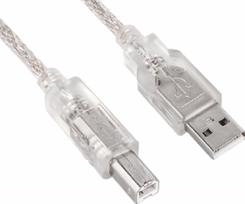 Astrotek USB 2.0 Printer Cable 5m - Type A Male to Type B Male Transparent Colour ~CBUSBAB5M