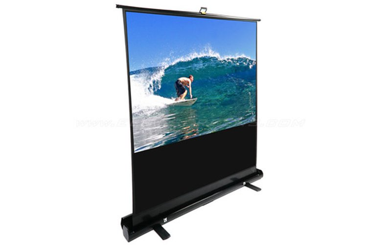 107 PORTABLE 169 PULL-UP PROJECTOR SCREEN FLOOR PULL UP SCISSOR BACK EZCINEMA