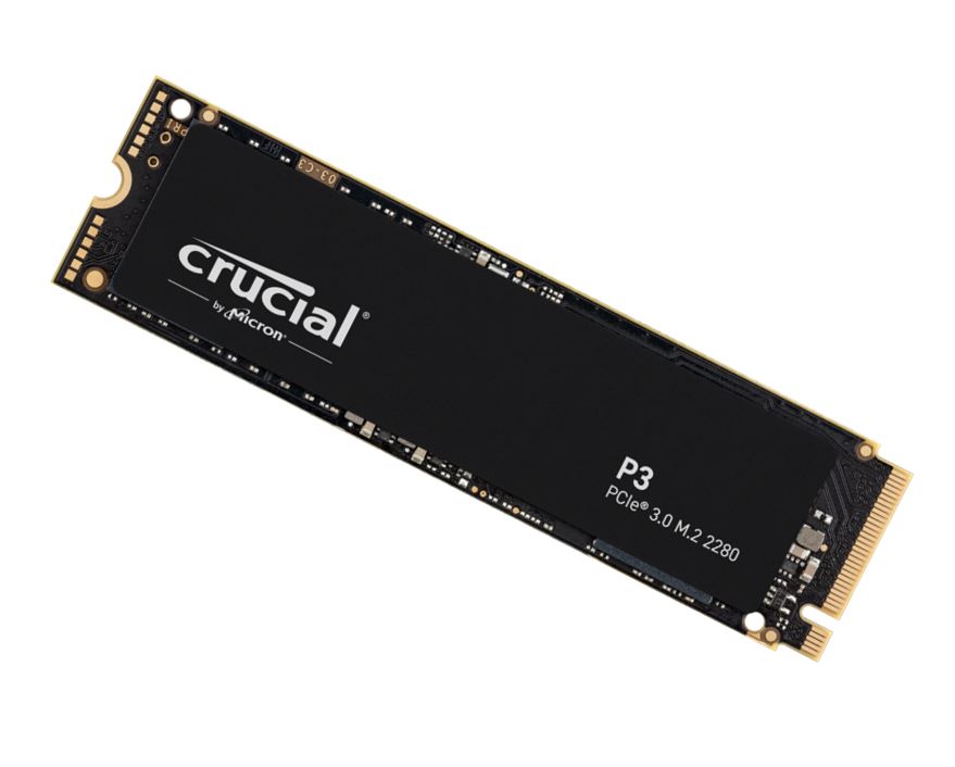 Crucial P3 1TB Gen3 NVMe SSD 3500/3000 MB/s R/W 220TBW 650K/700K IOPS 1.5M hrs MTTF Full-Drive Encryption M.2 PCIe3 5yrs ~MZ-V7S1T0BW