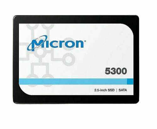 Micron 5300 PRO 480GB 2.5' SATA SSD 540R/410W MB/s 85K/36K IOPS 1324TBW 1.5DWPD 3M hrs MTTF AES 256-bit encryption Server Data Centre 5yrs