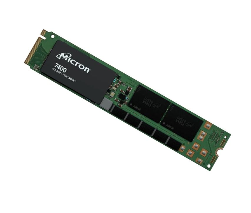 Micron 7400 Pro 3.84TB Gen4 NVMe Enterprise SSD M.2 4400/2200 MB/s R/W 650K/104K IOPS 25700TBW 1DWPD 2M hrs MTTF Server Data Centre 5yrs