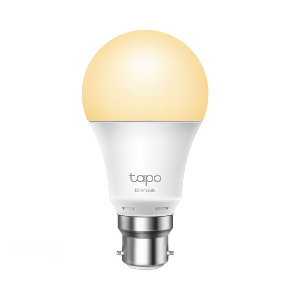 TP-Link Tapo L510B Smart Light Bulb Bayonet Fitting Dimmable, No Hub Required, Voice Control, Schedule & Timer 2700K 8.7W 2.4 GHz 802.11b/g/n