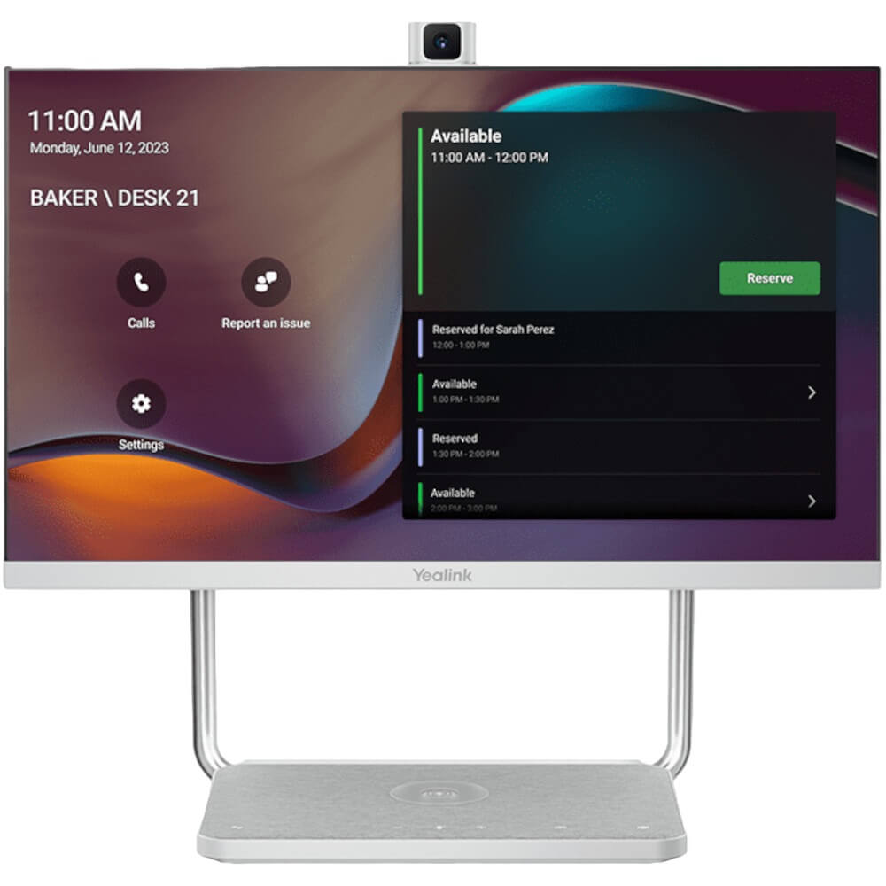 Yealink A24 DeskVision 24' Teams Display For Personal Collaboration, 24' Touch Display, 4K Camera, Built In Speakers, Works As Second Display