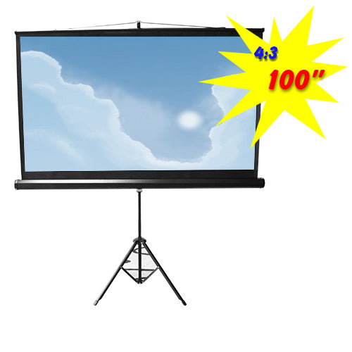 Brateck Standard Portable Tripod Projection Screen -100 ' 4:3 Viewing Size(WxH): 200 x150cm