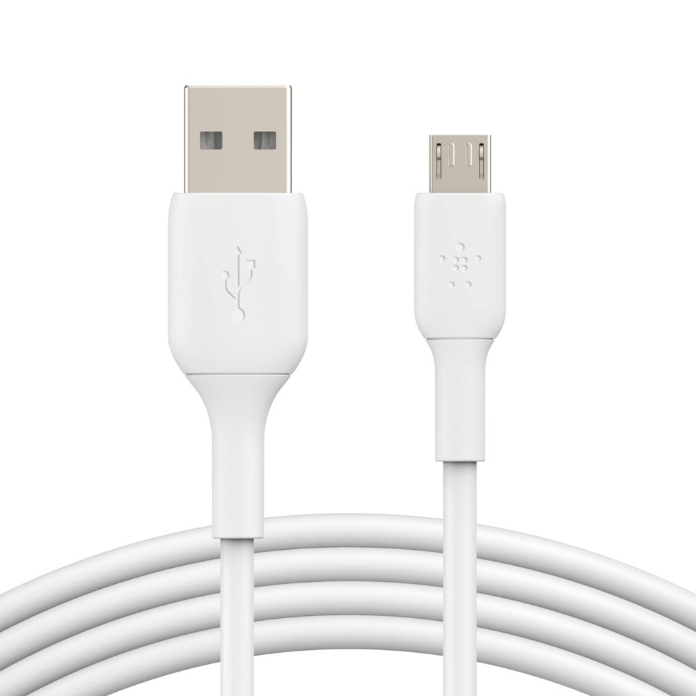 Belkin BoostCharge Micro-USB to USB-A Cable (1m/3.3ft) - White (CAB005bt1MWH), 7.5W, 480Mbps, 8,000+ bends tested, USB-IF Certified