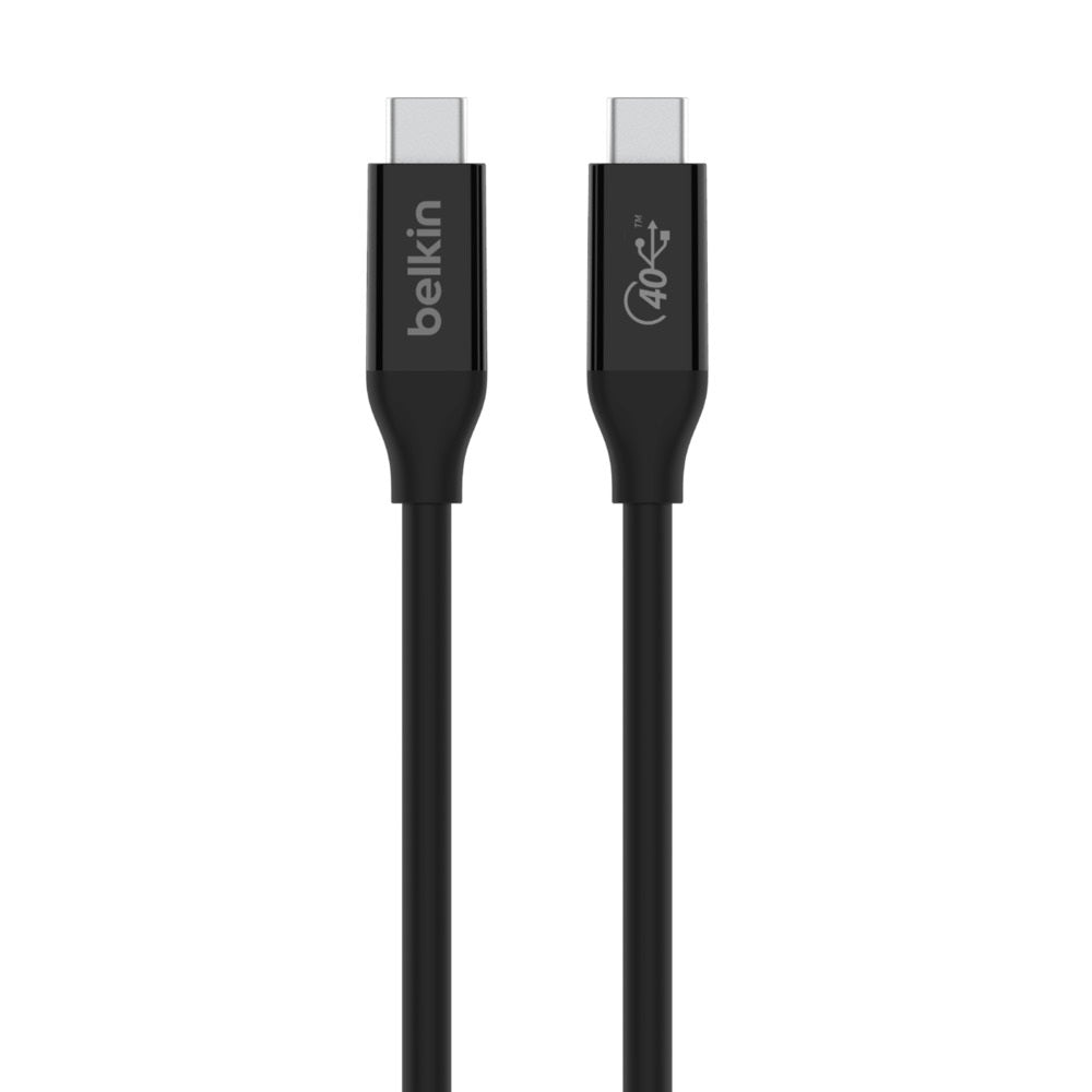 Belkin USB4 USB-C to USB-C  Cable (0.8M/2.6ft) - (INZ001BT0.8MBK), 100W Power Delivery, 40Gbps,8X Fast than USB 3.0, Laptop Cable, Thunderbolt 3,2YR.