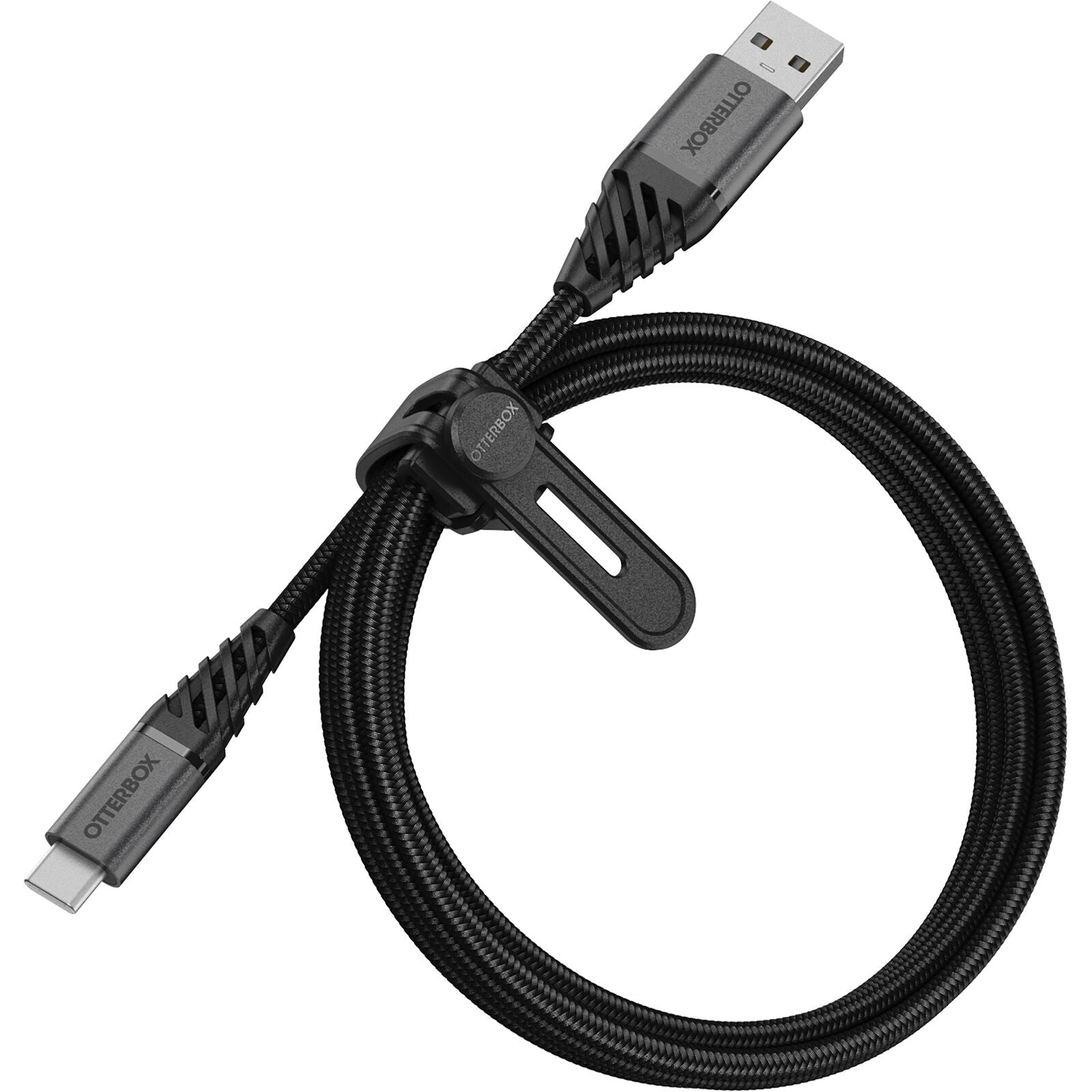 OtterBox USB-C to USB-A Premium Cable (1M) - Black (78-52664), USB 2.0, 3 AMPS (60W), Bend/Flex-Tested 10K Times, Braided Nylon, Ultra Rugged