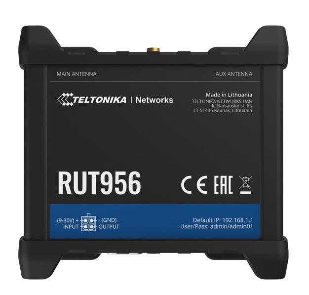 Teltonika RUT956 - dual-SIM cellular 4G LTE, WAN failover, with 4x Ethernet ports, GPS, an I/O connector block - Replaces RUT955