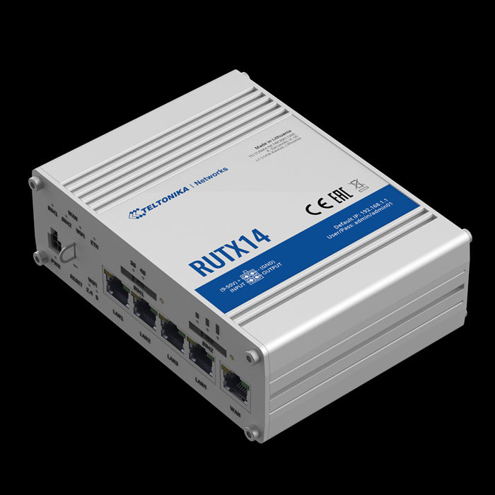 Teltonika RUTX14 - Instant LTE Failover | Reliable and Secure CAT12 4G LTE Router/Firewall with Dual Band WiFi 802.11ac, GNSS/GPS and Bluet