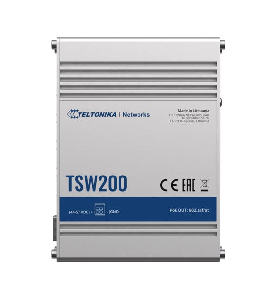 Teltonika TSW200 - Industrial Unmanaged PoE+ Switch - Does not include Power Supply NHT-PR320AUA