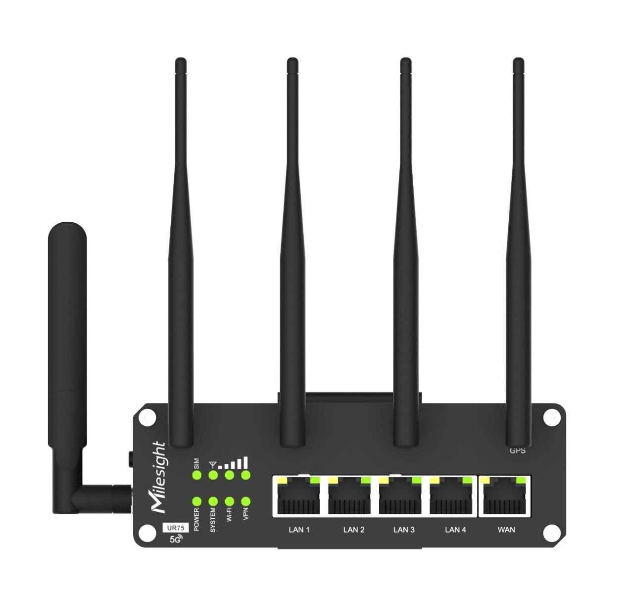 Milesight 5G Router, Dual Sim, 5x GbE PoE Ports, Wi-Fi, GPS, RS232/RS485