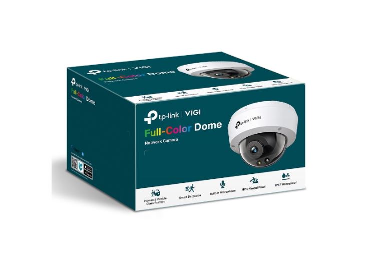 TP-Link VIGI 4MP C240(4mm) Full-Color Dome Network Camera, 4mm Lens, Smart Detection, 3YW(LD)