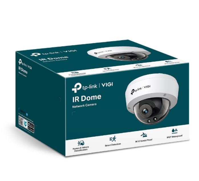 TP-Link VIGI 4MP C240I(4mm) IR Dome Network Camera, 4mm Lens, Smart Detection, 3YW(LD)