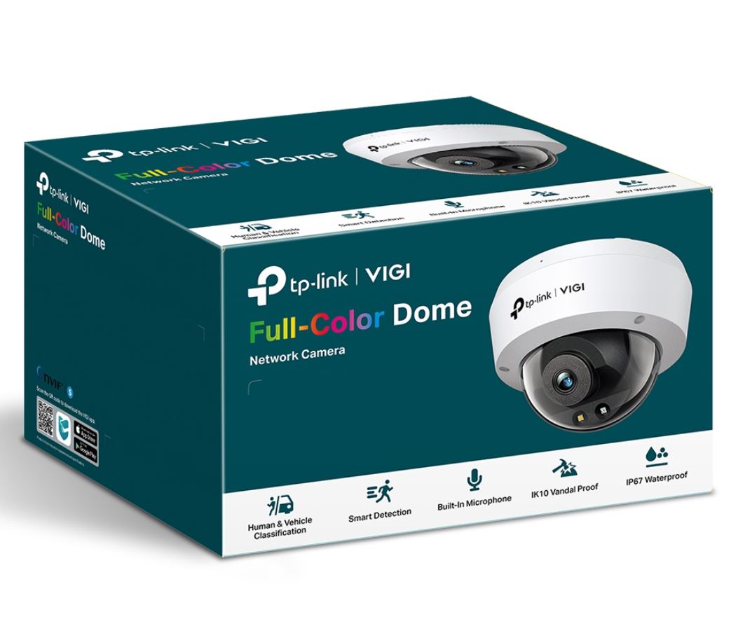 TP-Link VIGI 5MP C250(2.8mm) Full-Color Dome Network Camera 2.8mm Lens, Smart Detection, 2YW (LD)