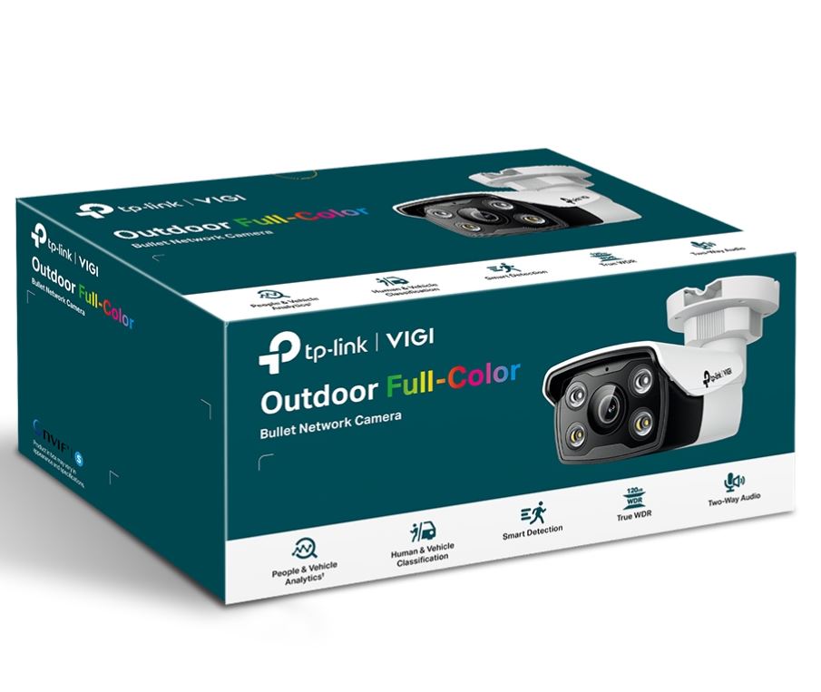 TP-Link VIGI 5MP C350(4mm) Full-Colour Bullet Network Camera, 4mm Lens, Smart Detection, 3YW(LD)