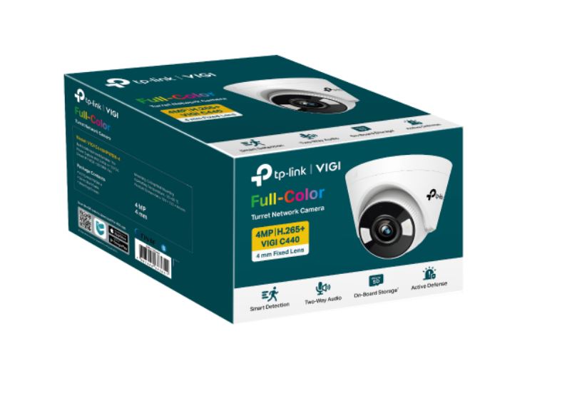TP-Link VIGI 4MP C440(4mm) Full-Colour Turret Network Camera, 4mm Lens, Smart Detection, 3YW (LD)