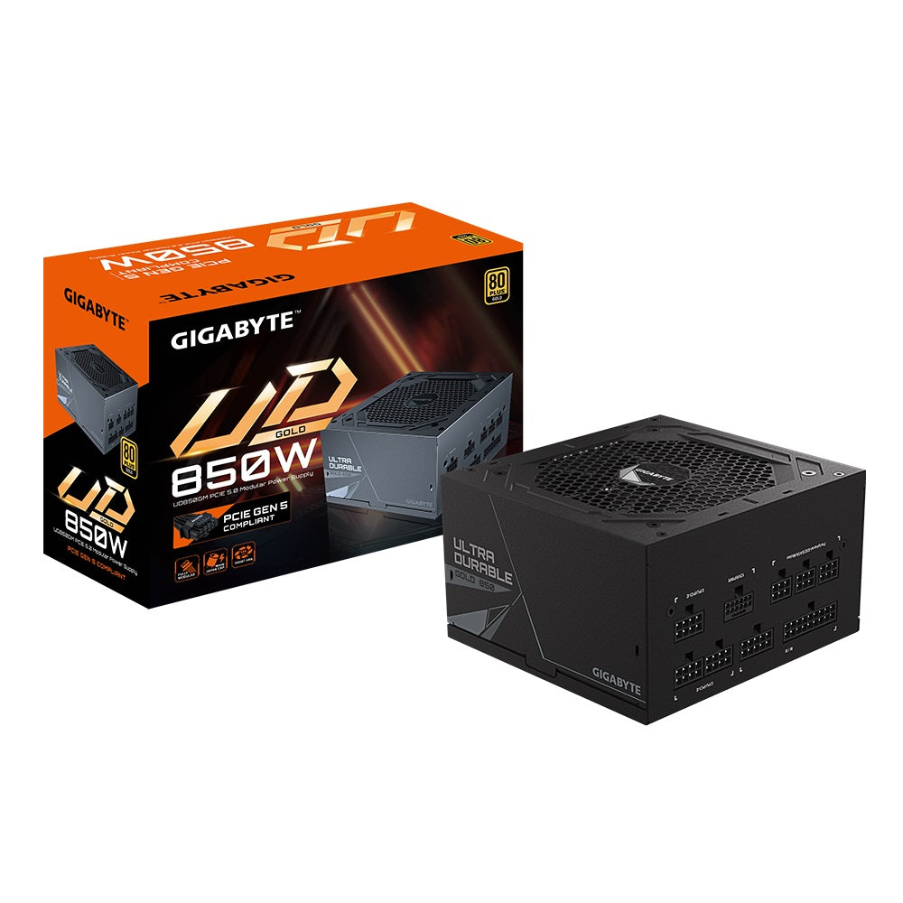 Gigabyte UD850GM PG5 2.0 850W ATX PSU Power Supply  80 PLUS GOLD Fan Type 120mm Hydraulic Bearing(HYB)fan  >100,000 hours