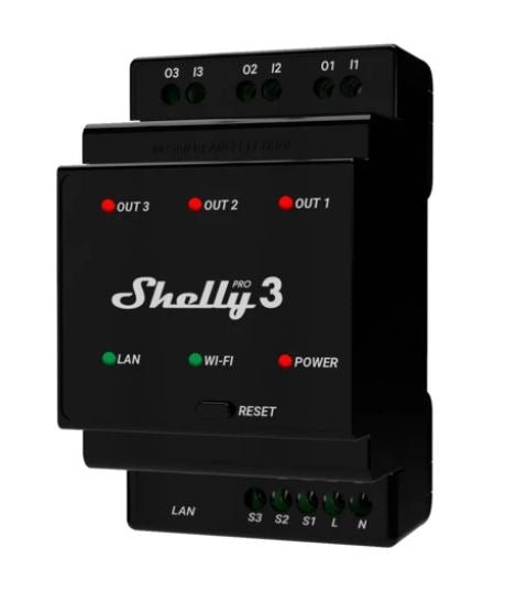 Shelly Pro 3 Relay (DIN Rail Mountable)