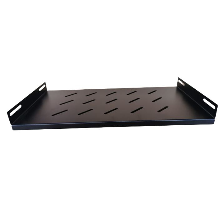 LDR Fixed 1U 350mm Deep Shelf Recommended for 19' 600mm Deep Cabinet - Black Metal Construction