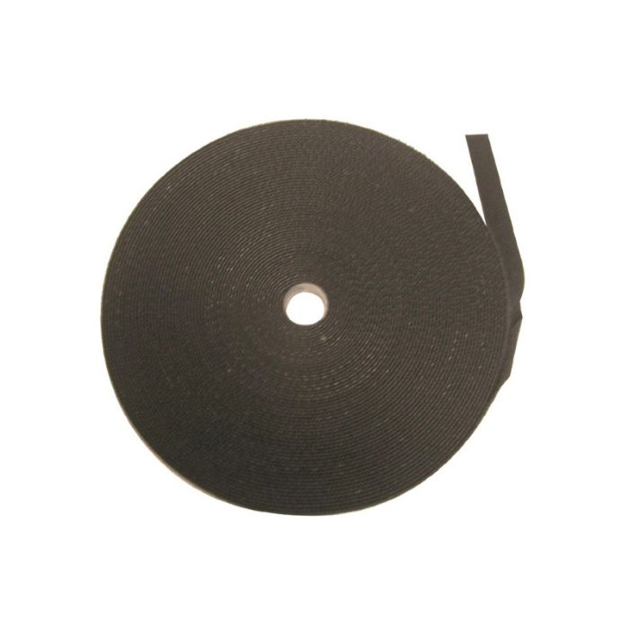 HOOK & LOOP CABLE TIE, BLACK D/SIDED 12MM WIDE X 22.8M ROLL