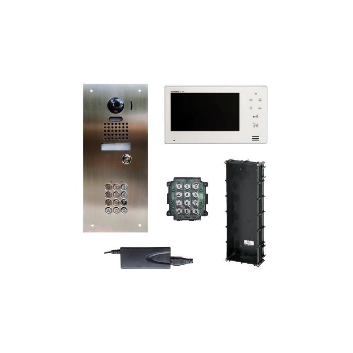 Aiphone 1to1 Colour Kit with Keypad Qty1 JODVF Flush Camera Qty1 AC10U ...